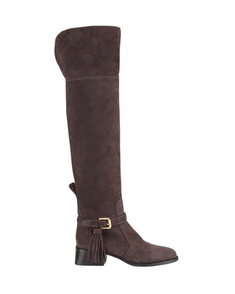 See by Chloe Lory Tall Boot In Dark Brown Suede 